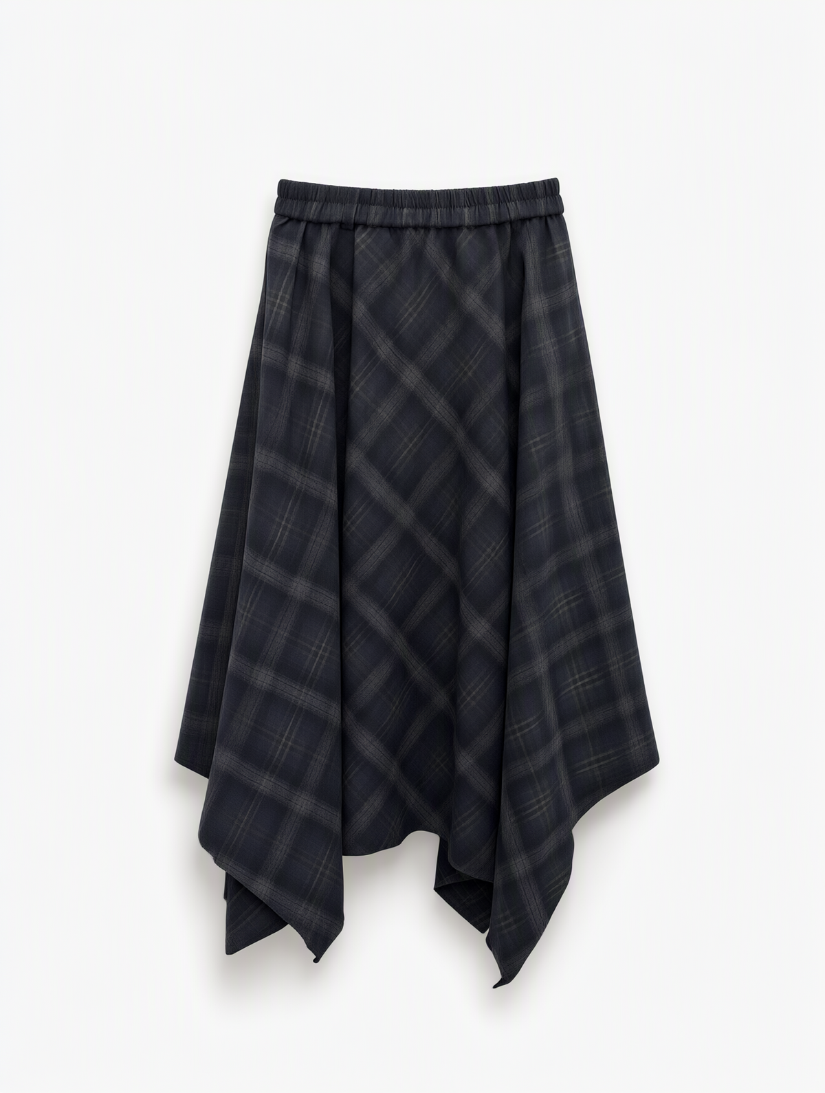 Asymmetric Plaid Skirt Belt