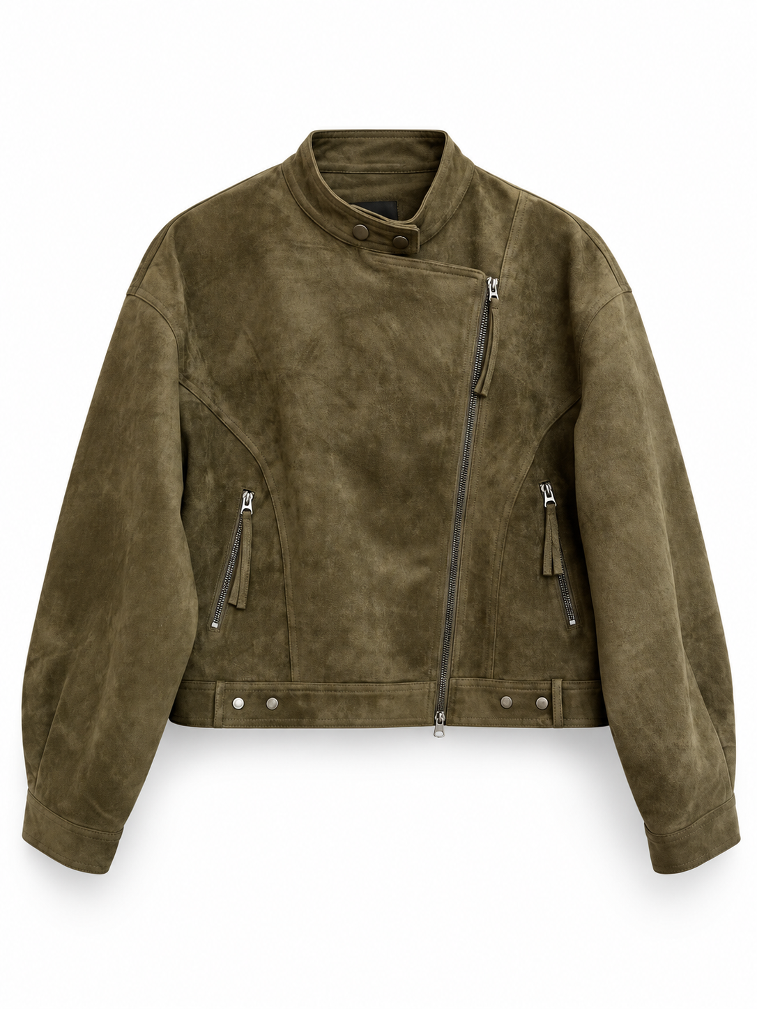 Faux Suede Biker Jacket