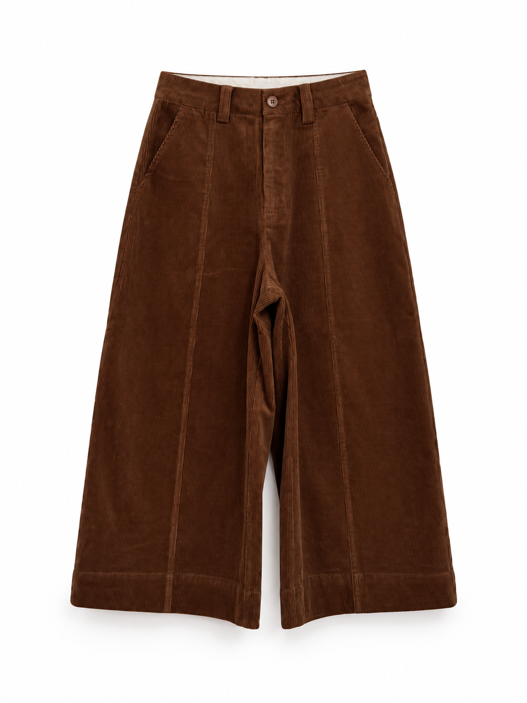 Corduroy Wide-Leg Culotte Pants