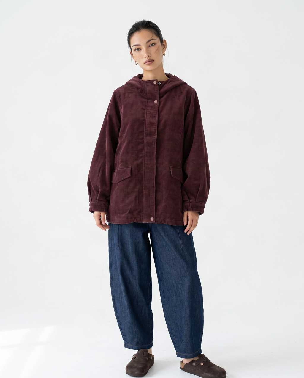 Oversized Burgundy Corduroy Jacket