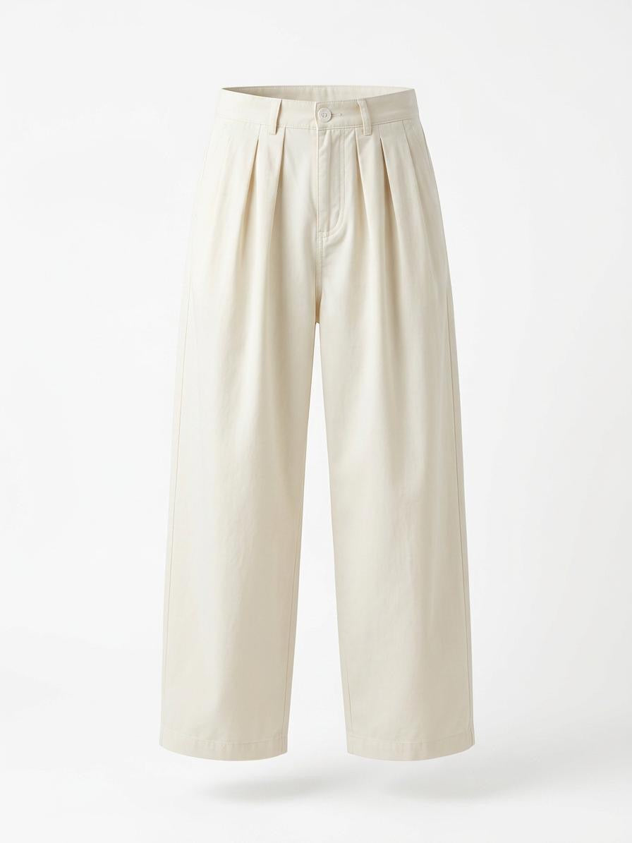 Pleated Cotton Trousers
