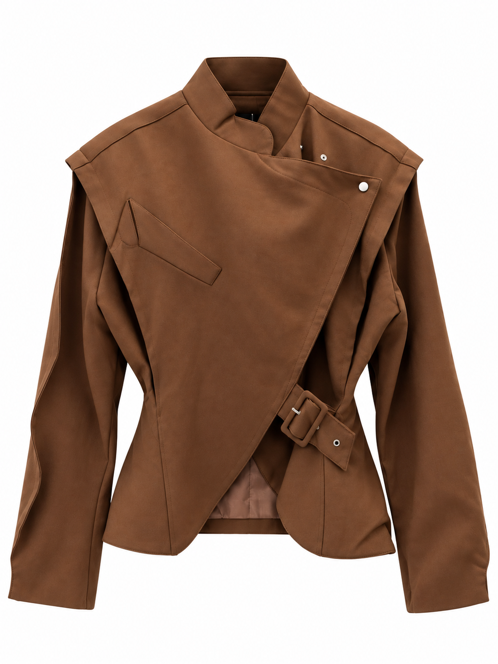Asymmetric Wrap Jacket with Belt