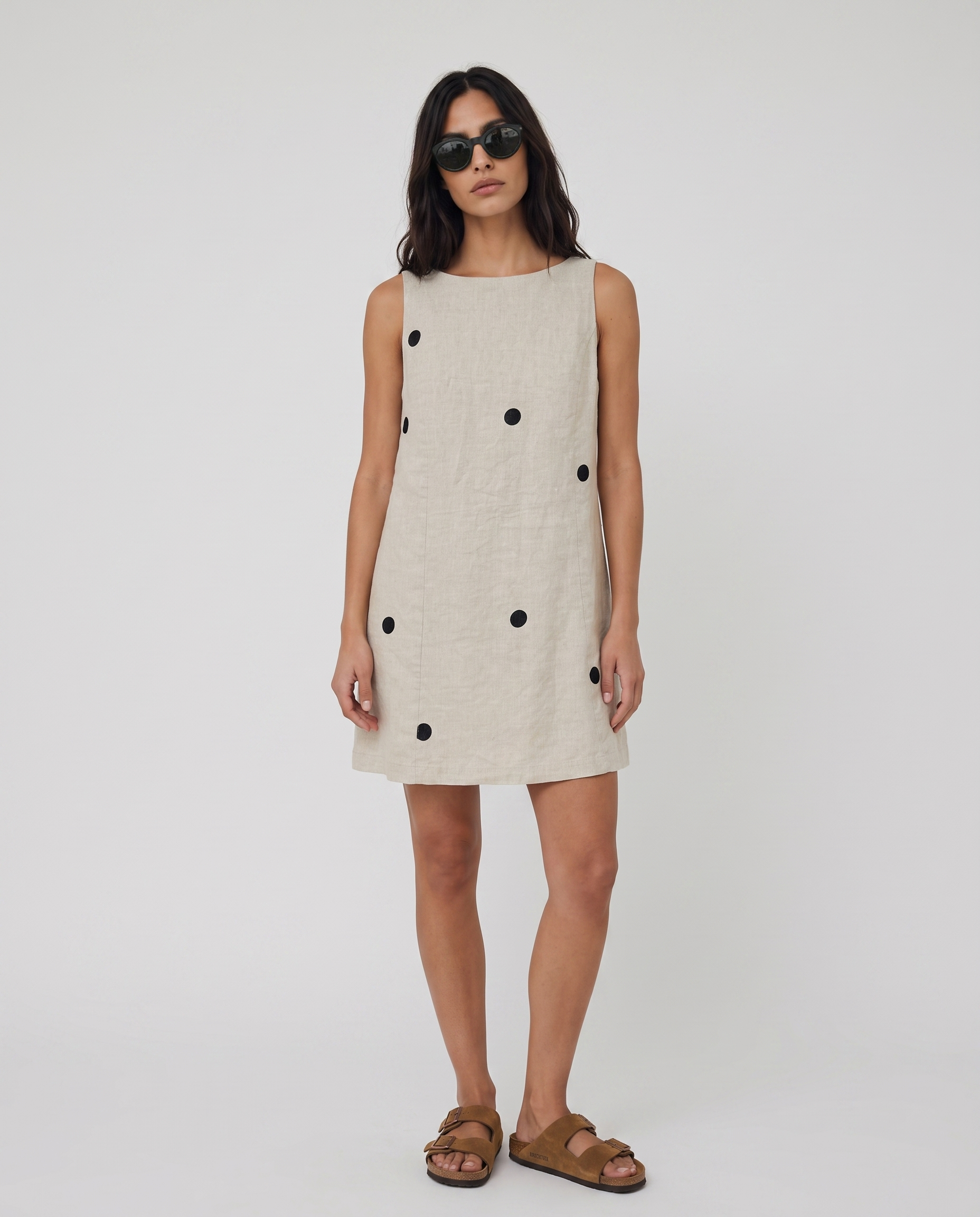 Polka Dot Linen Dress