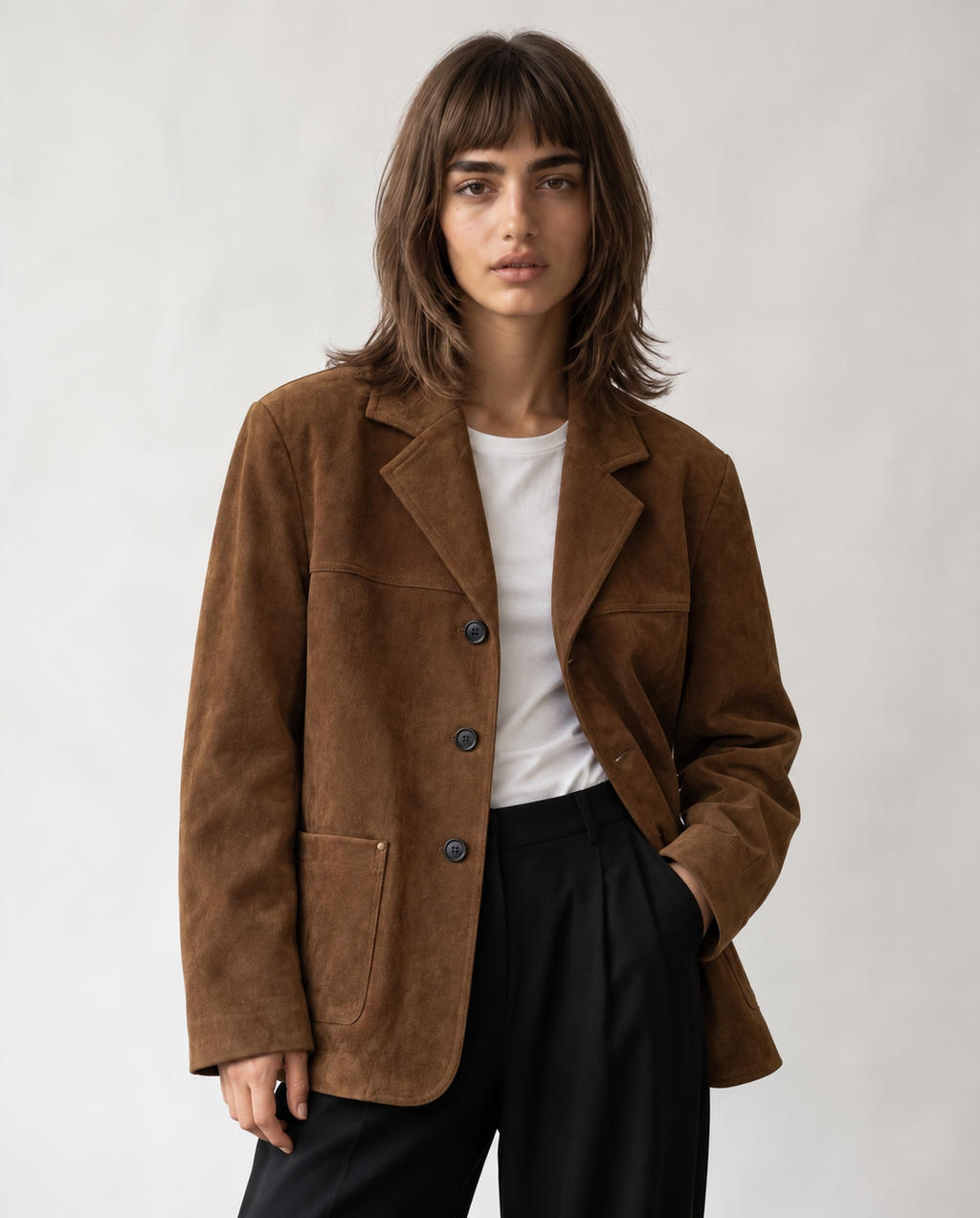 Cognac Suede Blazer