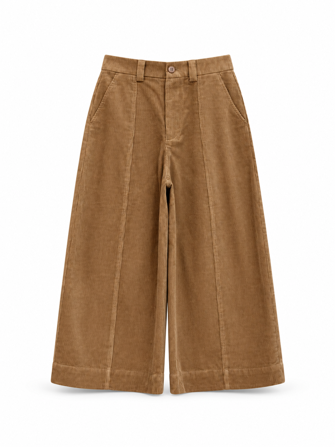 Corduroy Wide-Leg Culotte Pants