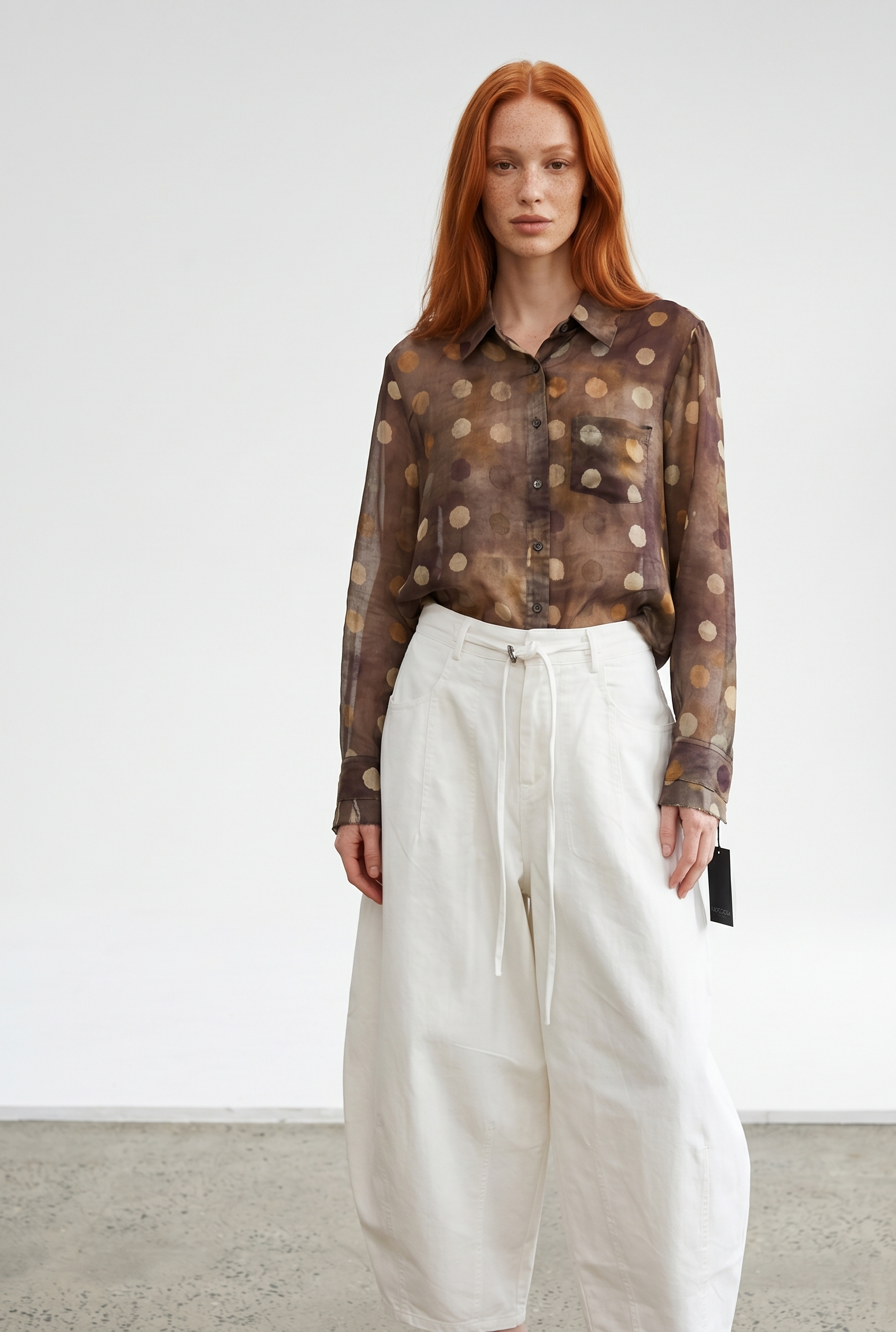 Mocha Dot Blouse