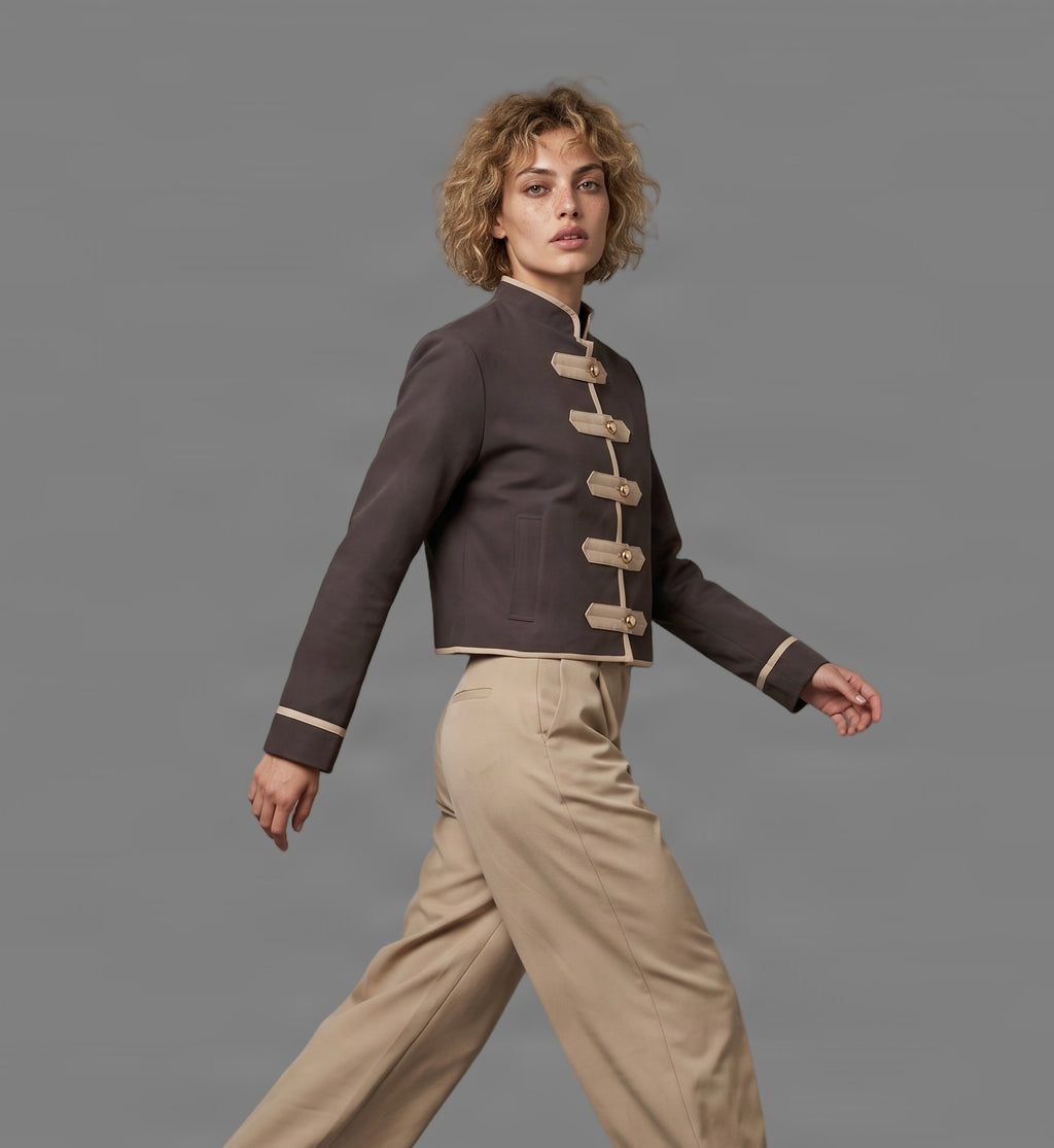 Military Style Cropped Jacket