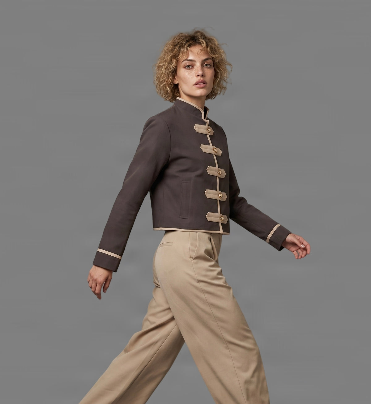 Military Style Cropped Jacket