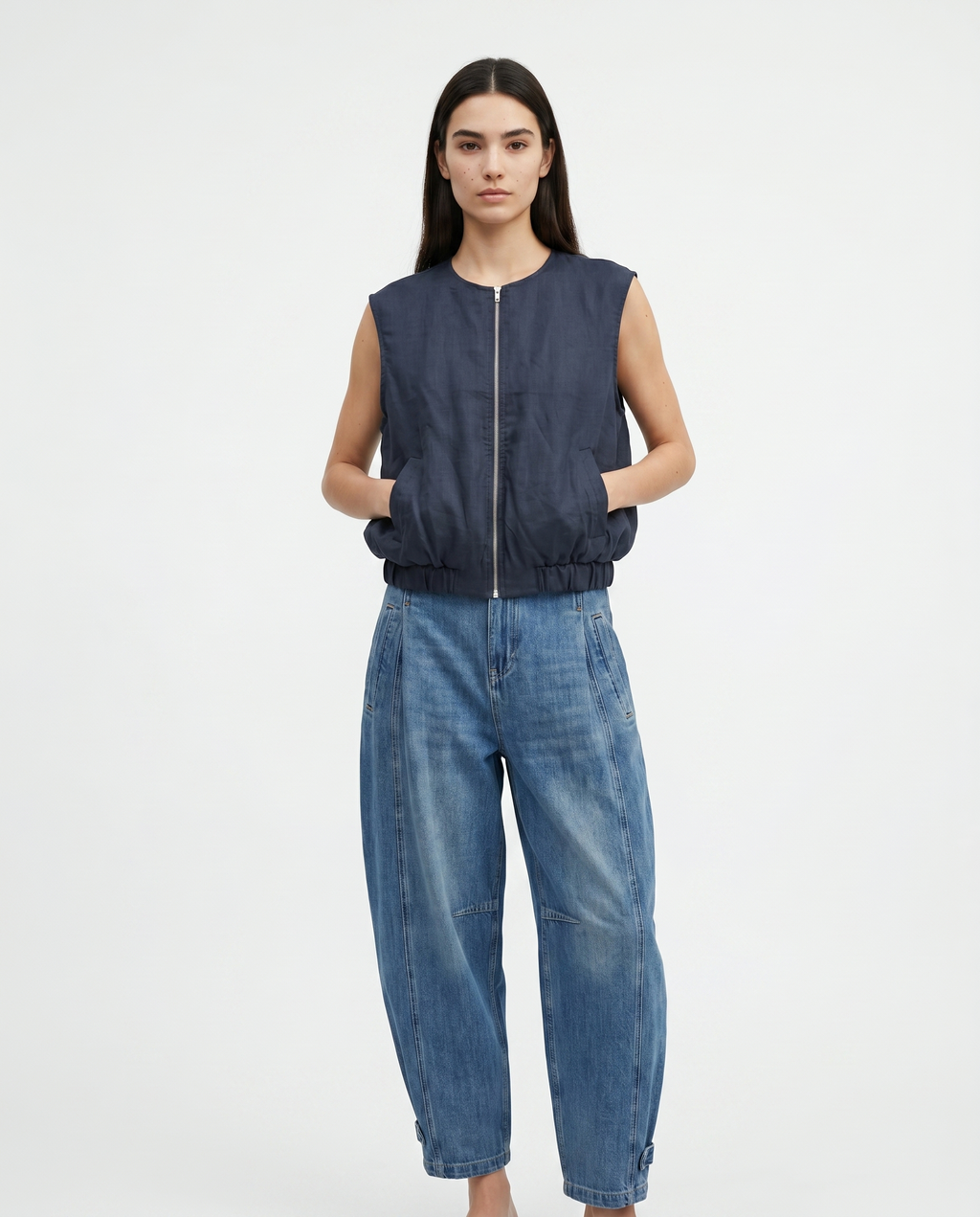 Linen Zip Vest
