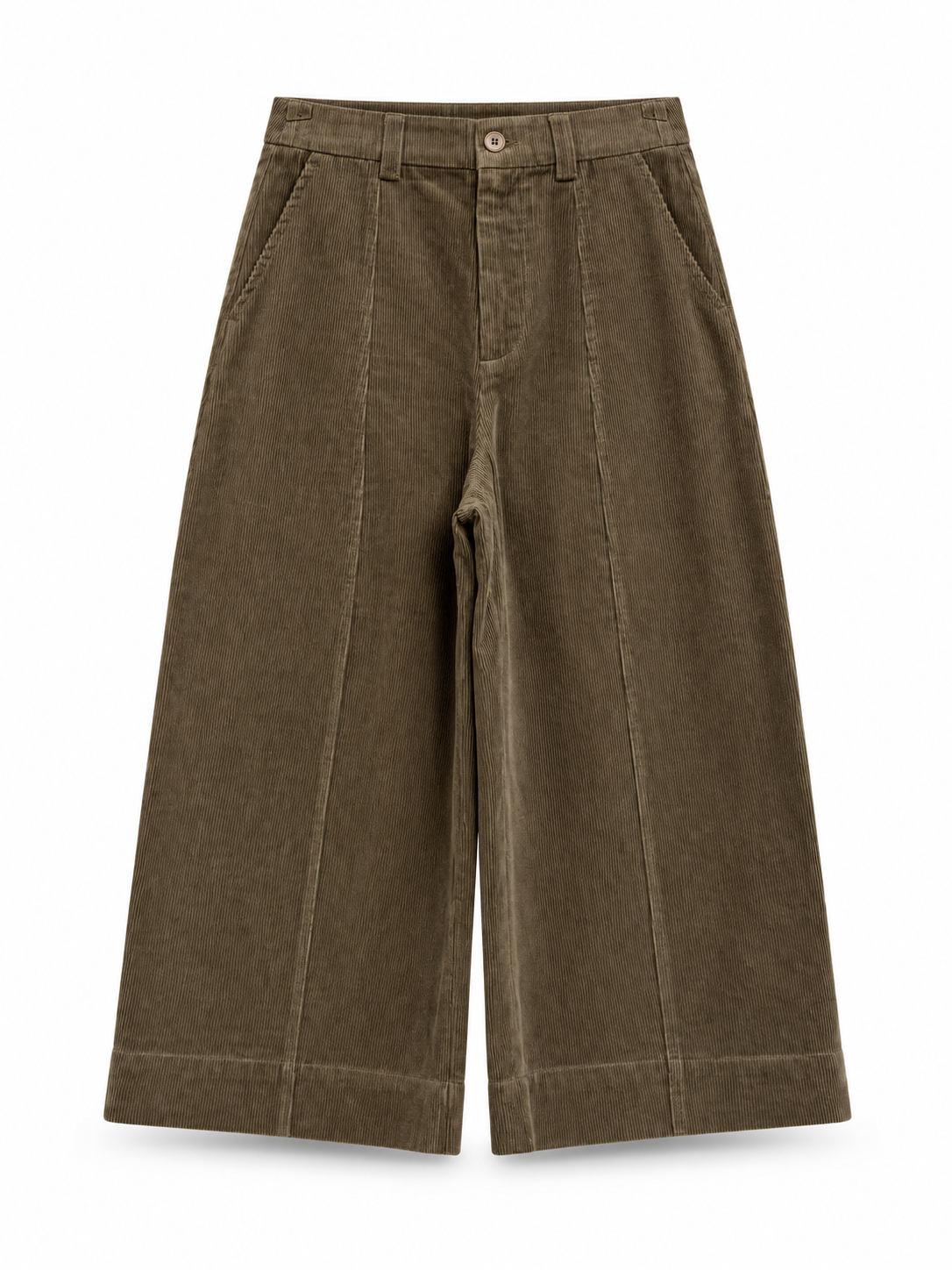 Corduroy Wide-Leg Culotte Pants