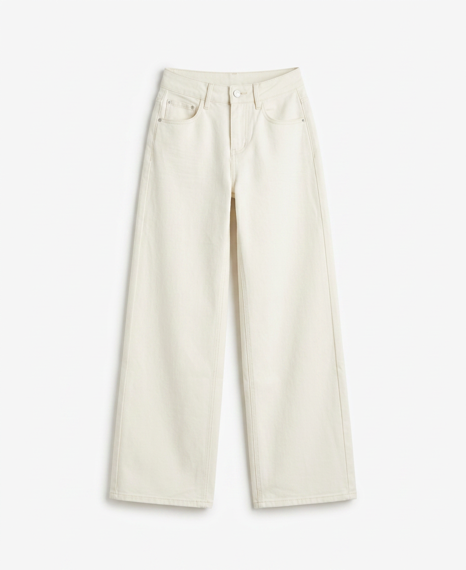 Ivory Wide Leg Jeans