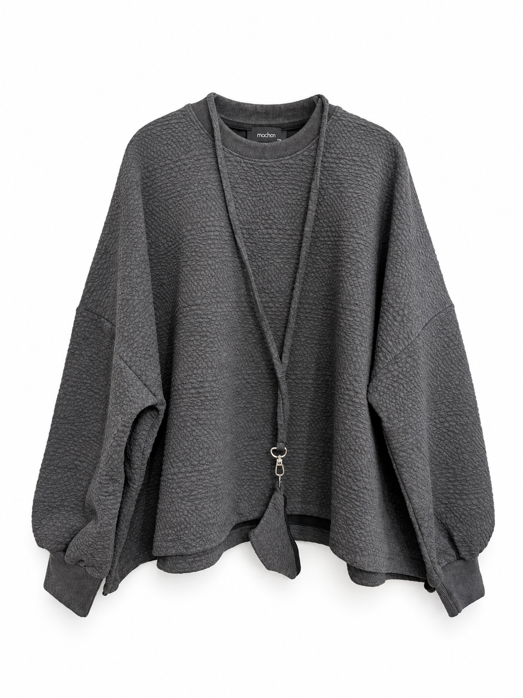 Grey Zip-Up Hoodie and Wide-Leg Pants Set
