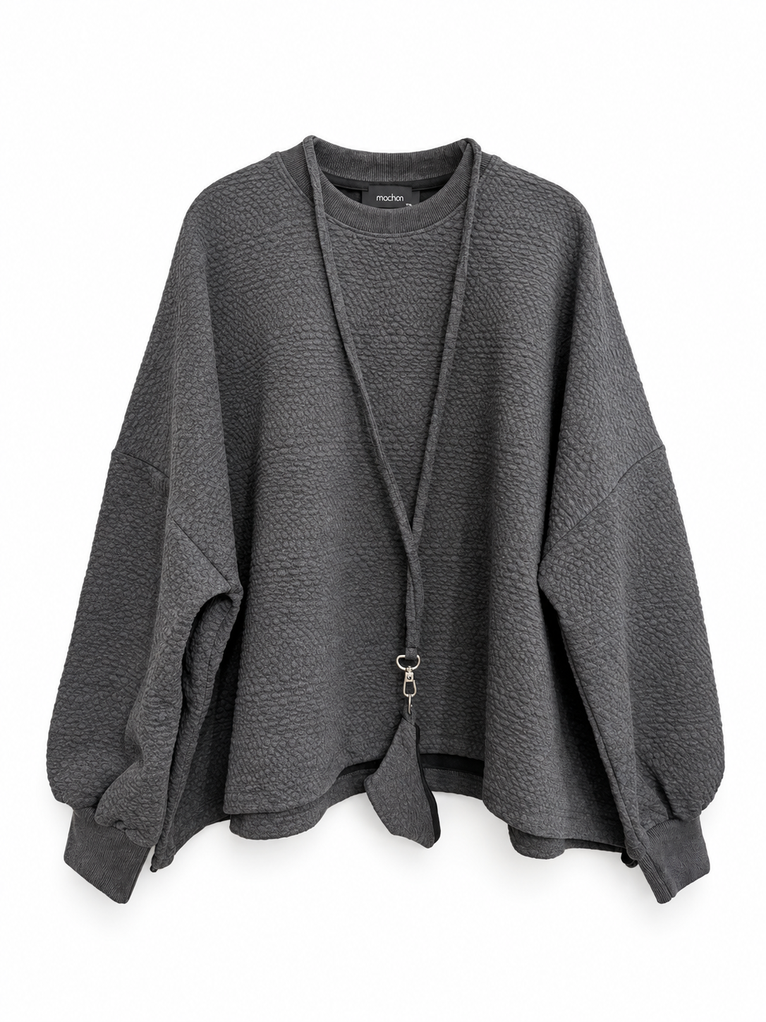 Grey Zip-Up Hoodie and Wide-Leg Pants Set