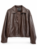 Faux Leather Bomber Jacket