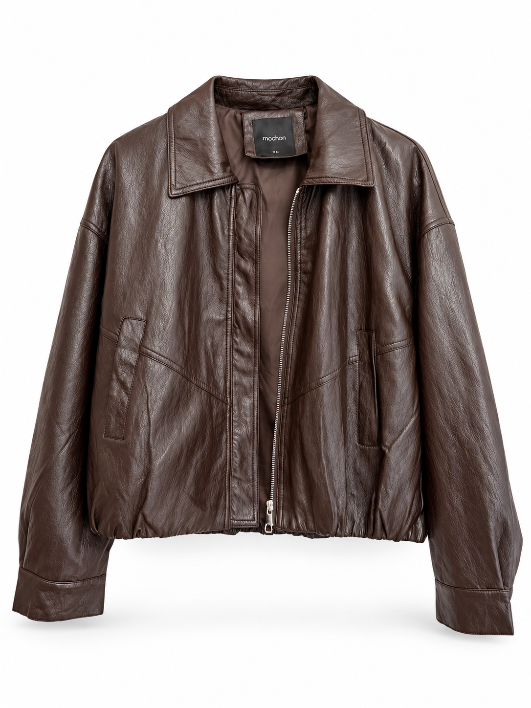 Faux Leather Bomber Jacket