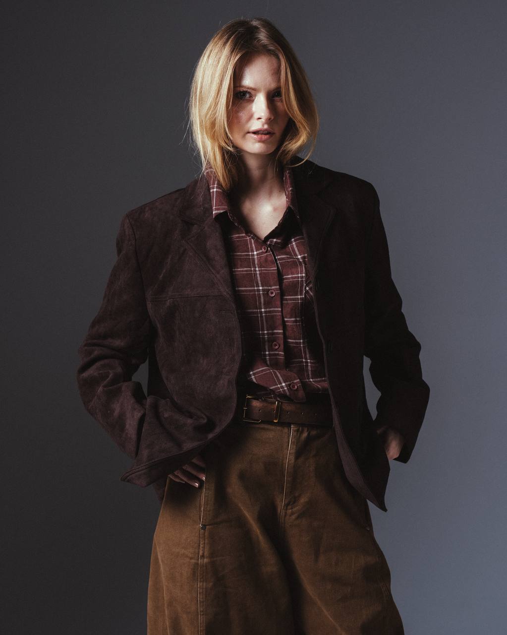 Classic Suede-Effect Blazer