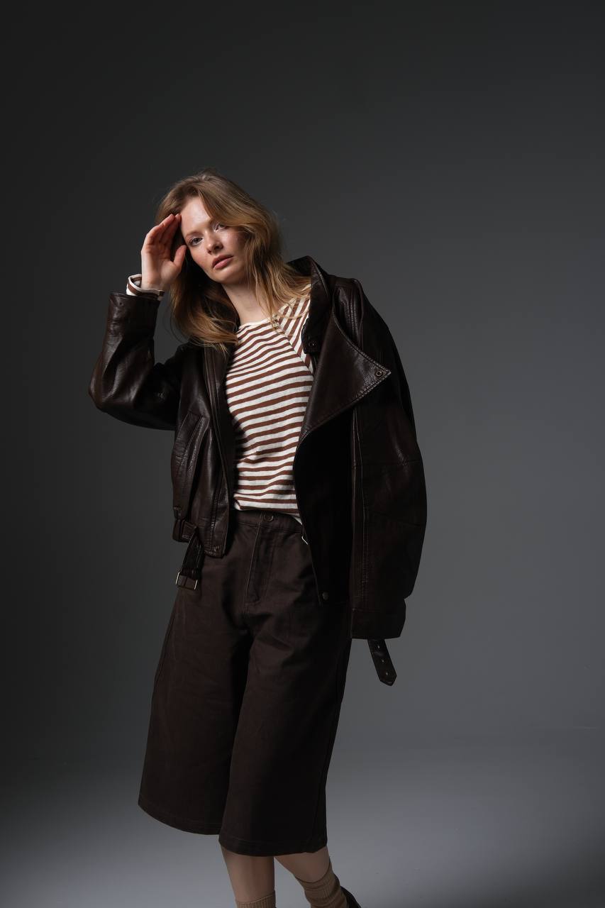 Minimal Leather Bomber