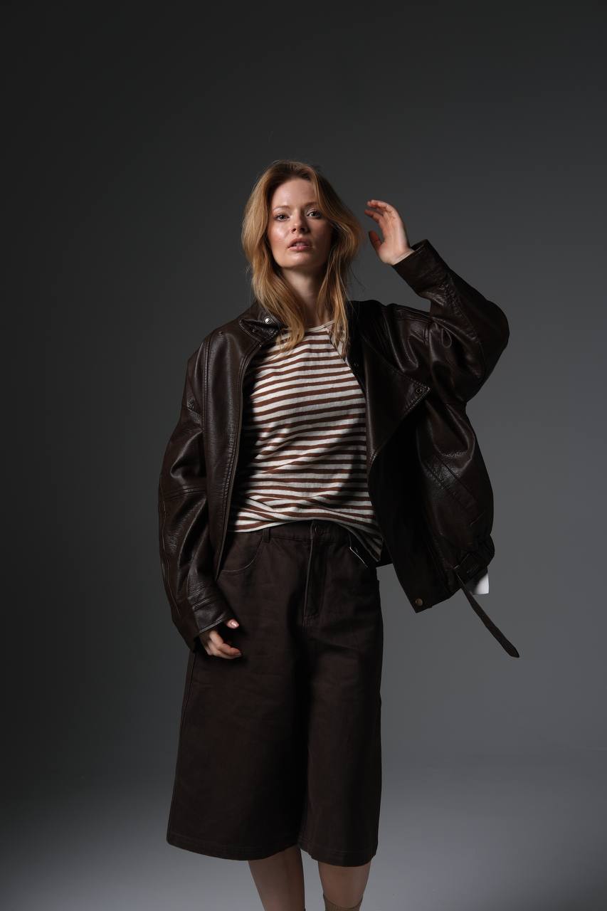 Minimal Leather Bomber