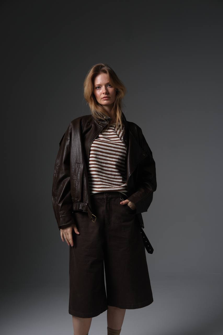 Minimal Leather Bomber