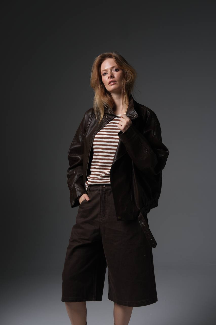 Minimal Leather Bomber