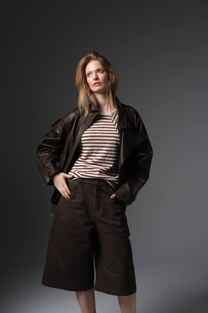 Wide-Leg Bermuda Shorts