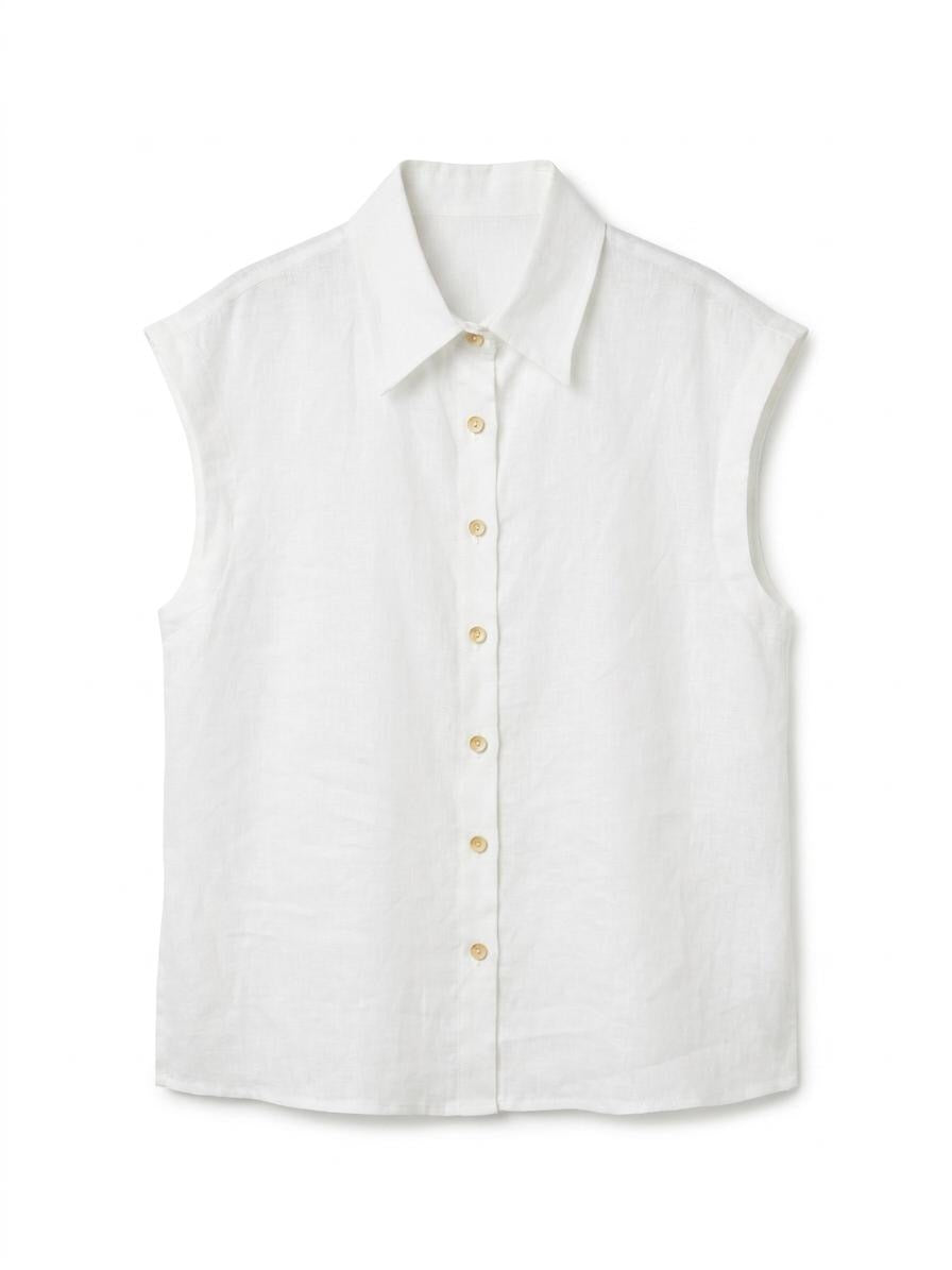 Linen Sleeveless Shirt