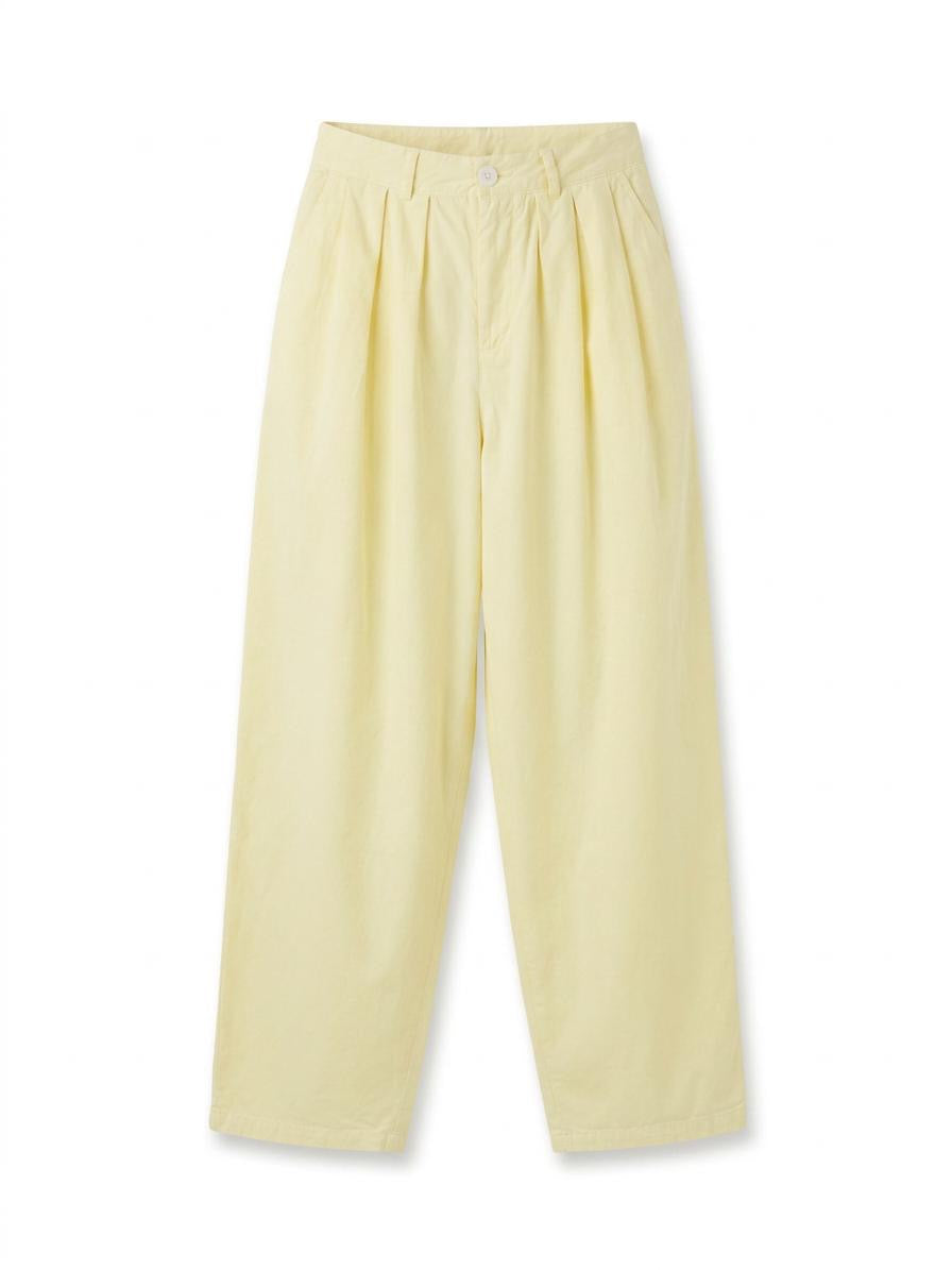 Pleated Cotton Trousers