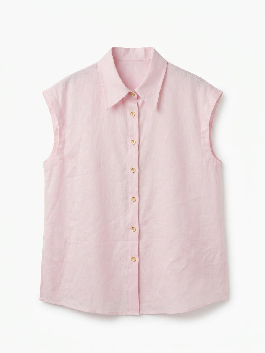 Linen Sleeveless Shirt