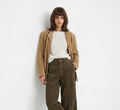Corduroy Wide-Leg Culotte Pants