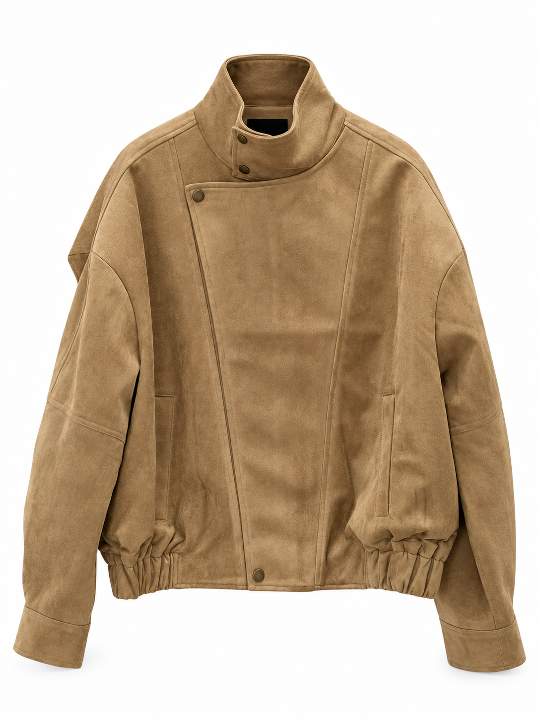 Camel Suede Bomber Jacket