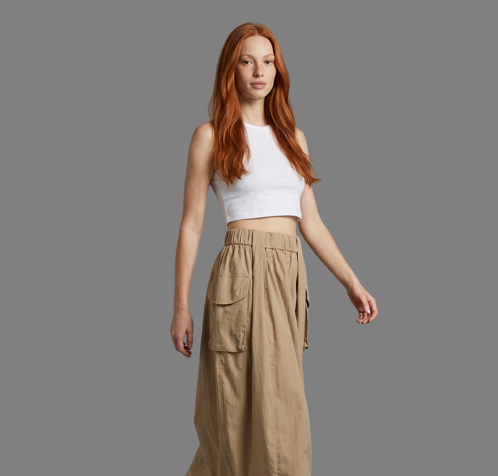 Relaxed Fit Midi Skirt