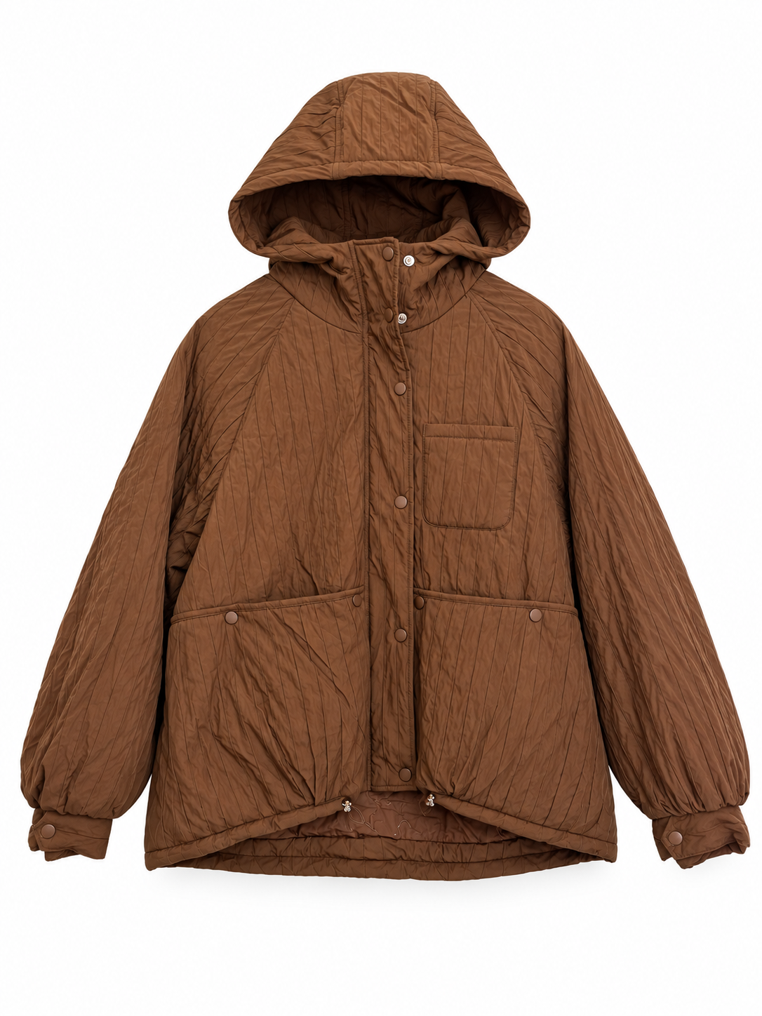 Crinkled Hooded Utility Jacket