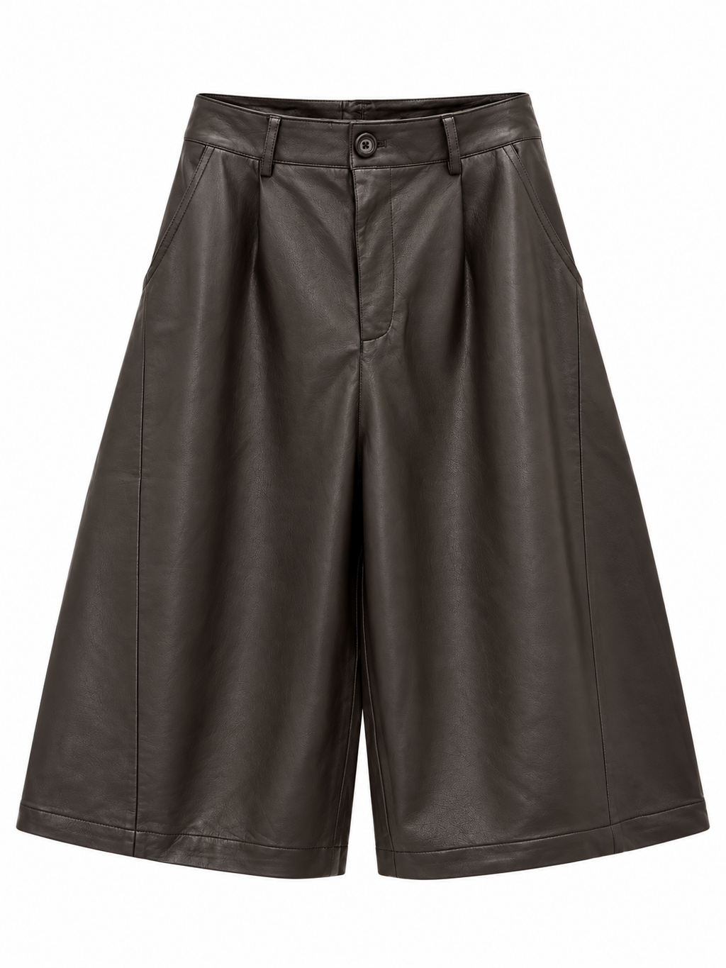 Faux Leather Culotte Shorts