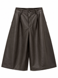 Faux Leather Culotte Shorts