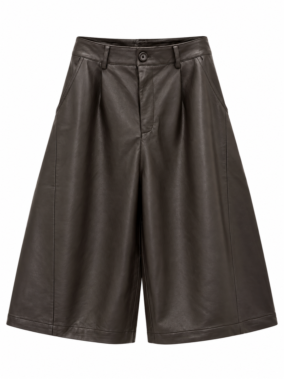 Faux Leather Culotte Shorts