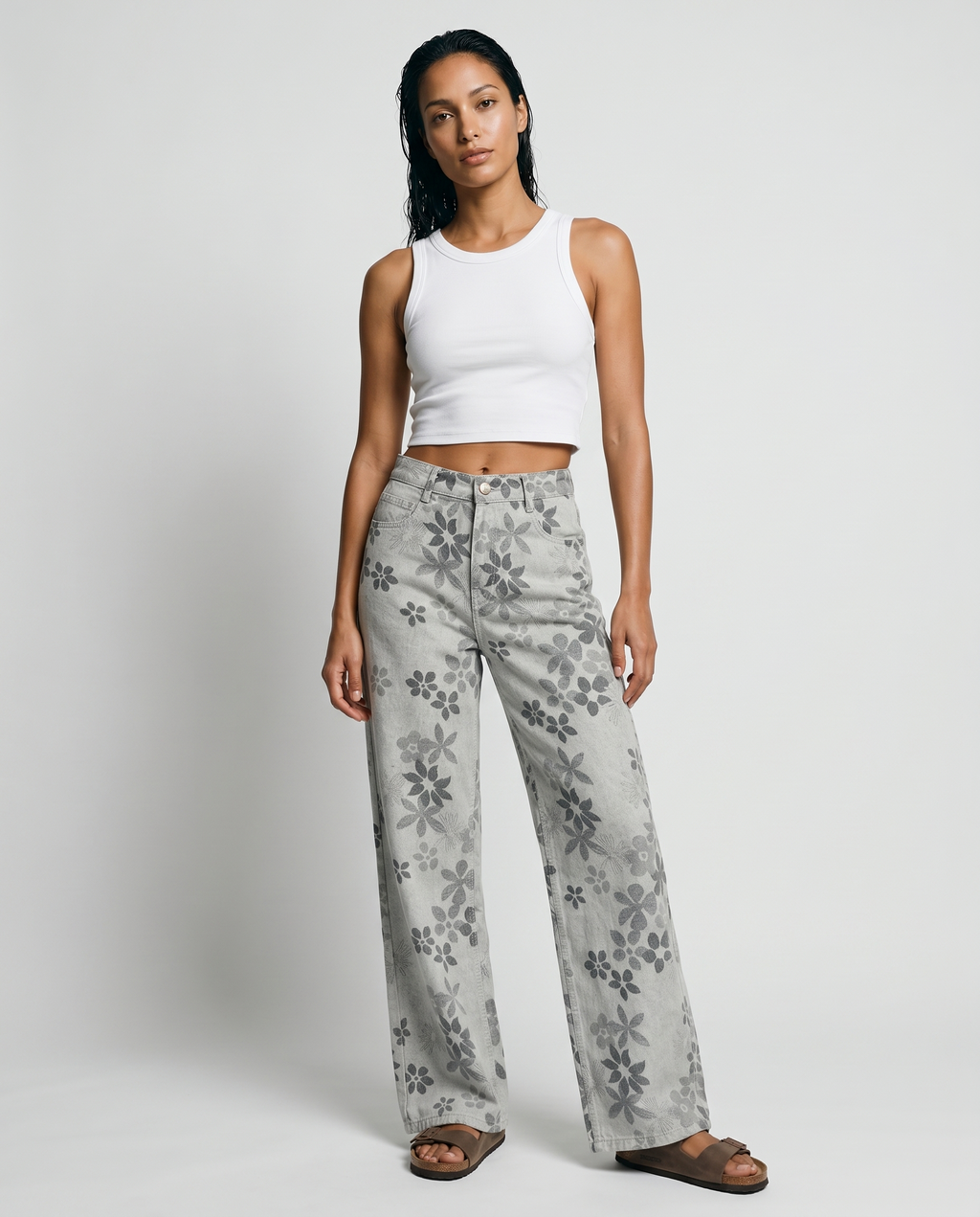 Floral Wide Leg Jeans