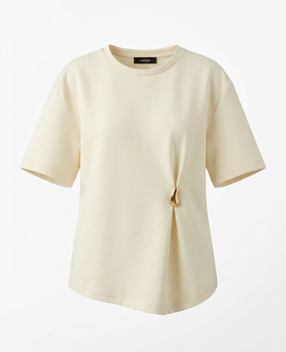 Minimal Gold Detail T-Shirt