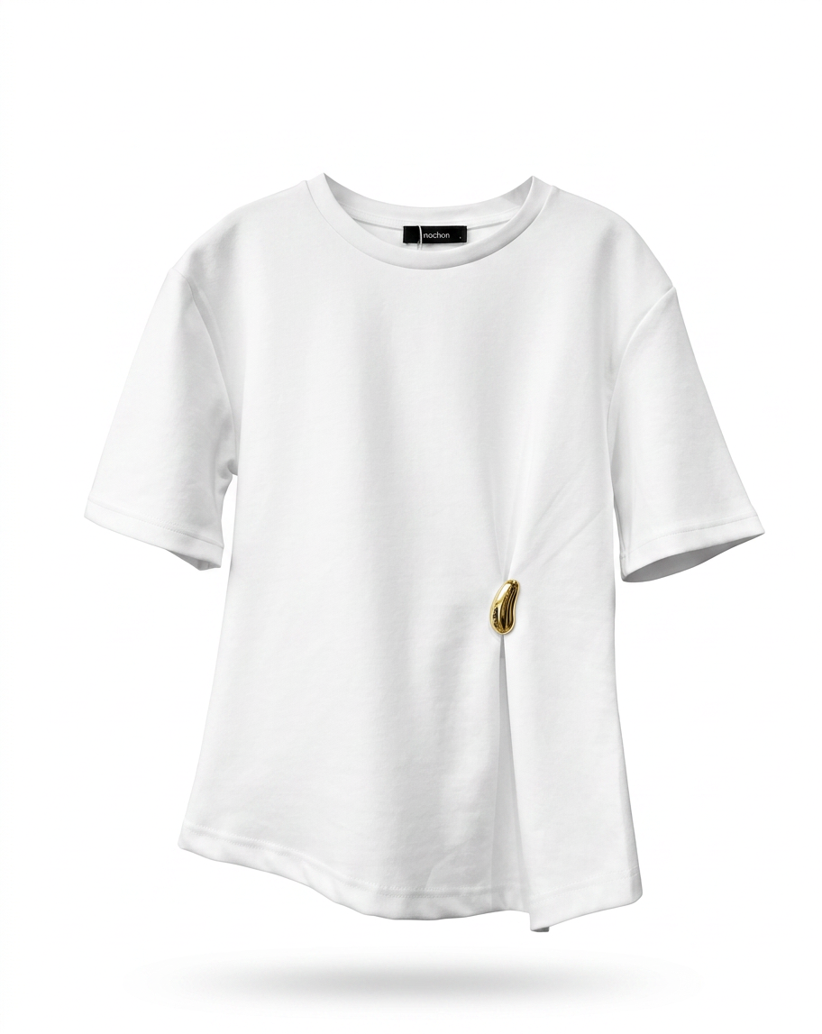 Minimal Gold Detail T-Shirt