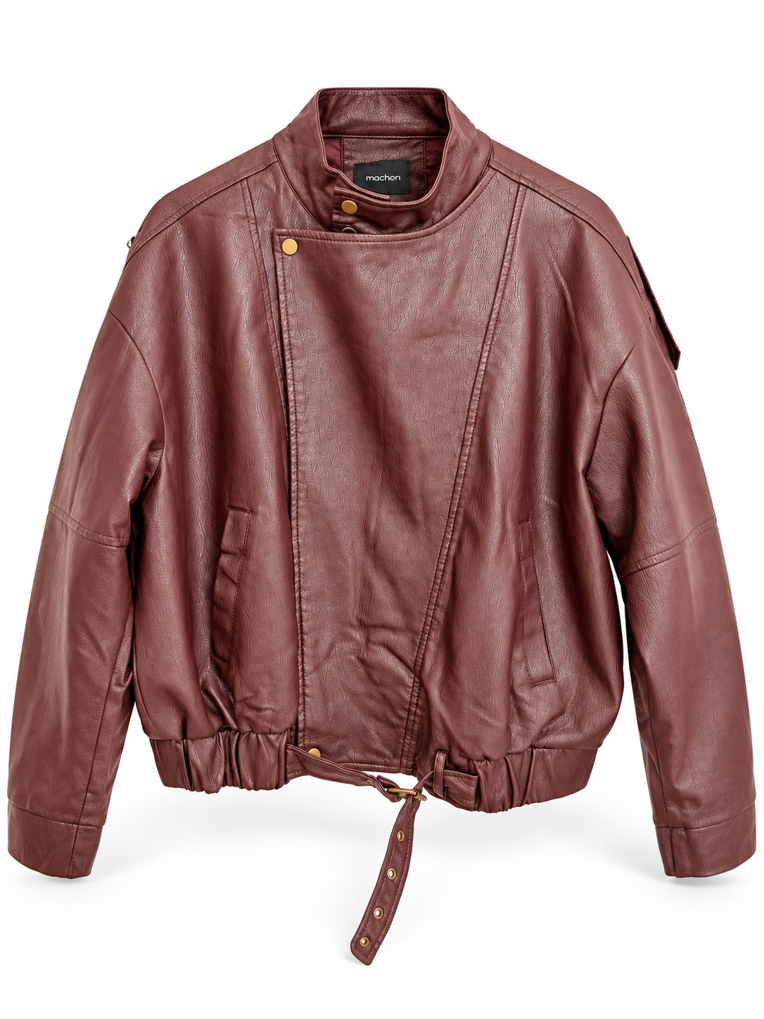 Asymmetric Faux Leather Jacket