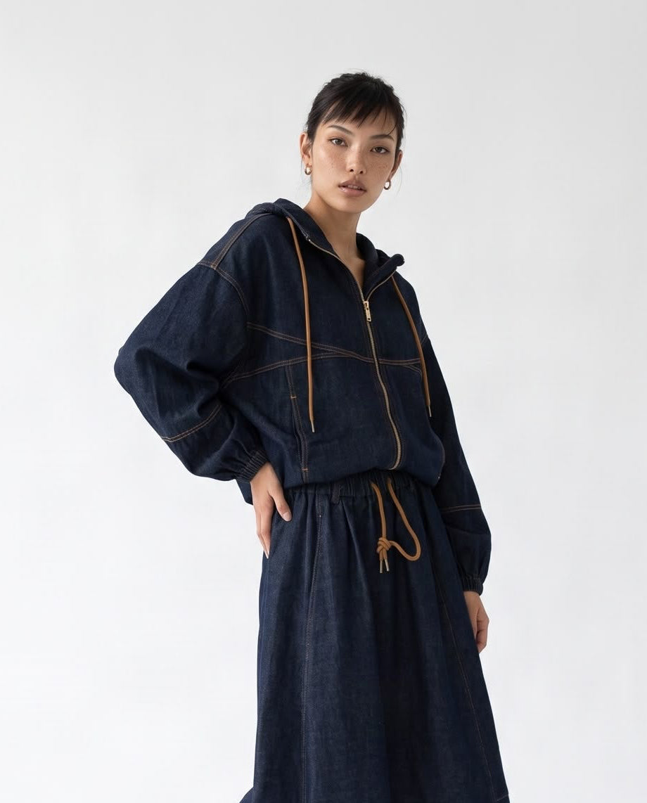 Denim Hooded Jacket