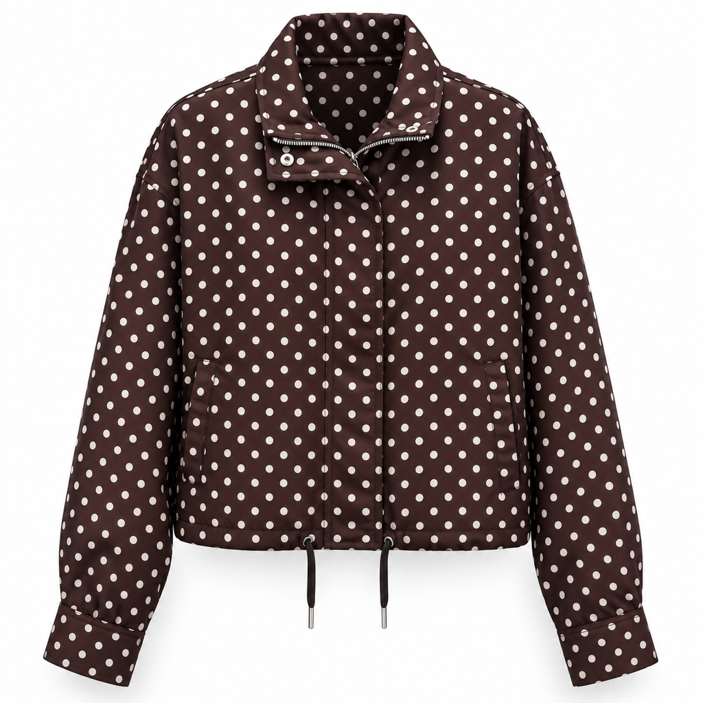 Polka Dot Cropped Jacket
