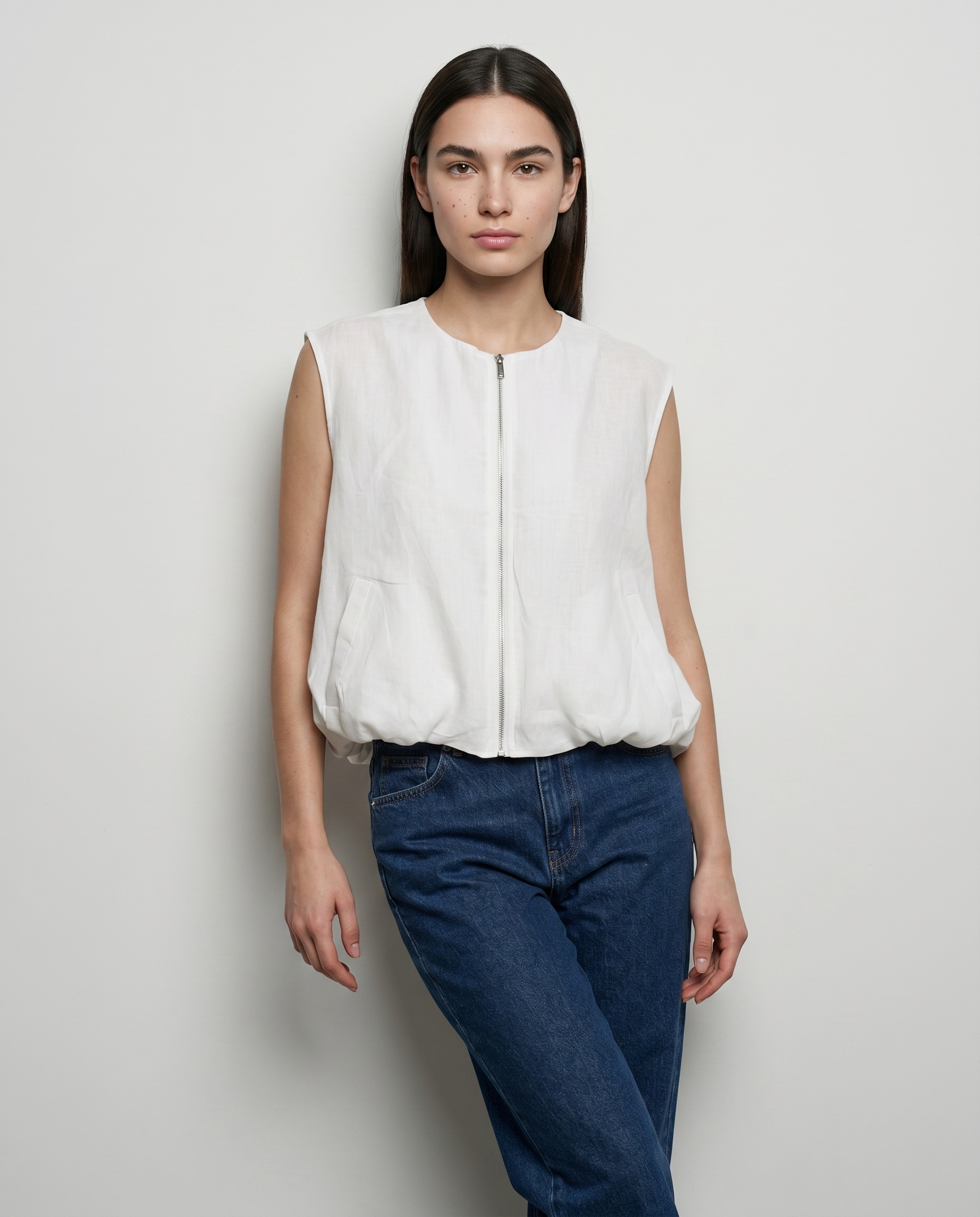 Linen Zip Vest