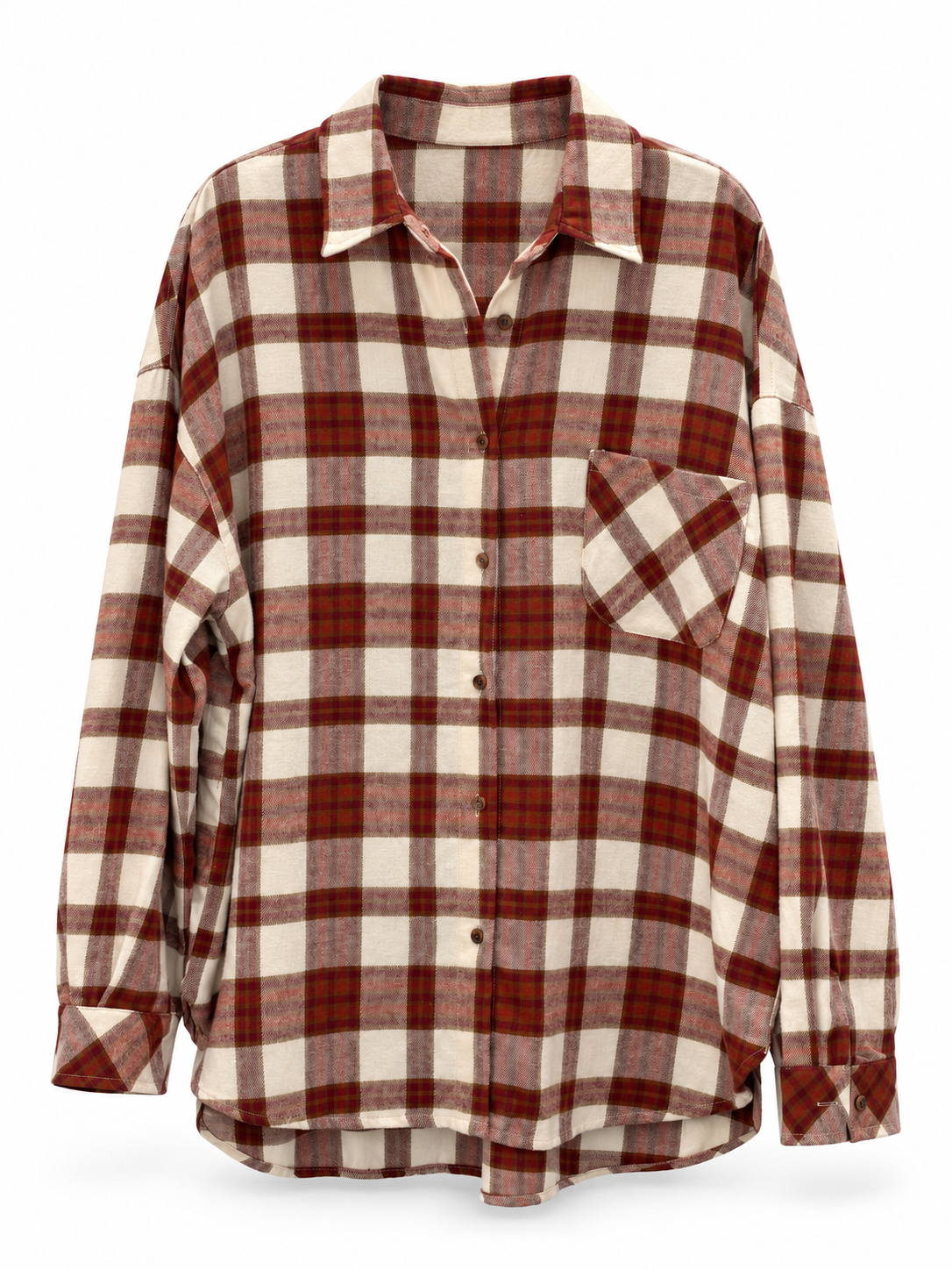 Red & Beige Checkered Shirt