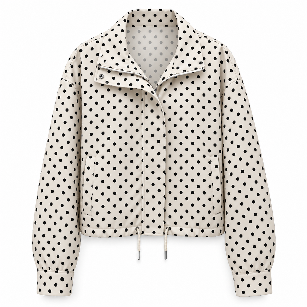 Polka Dot Cropped Jacket