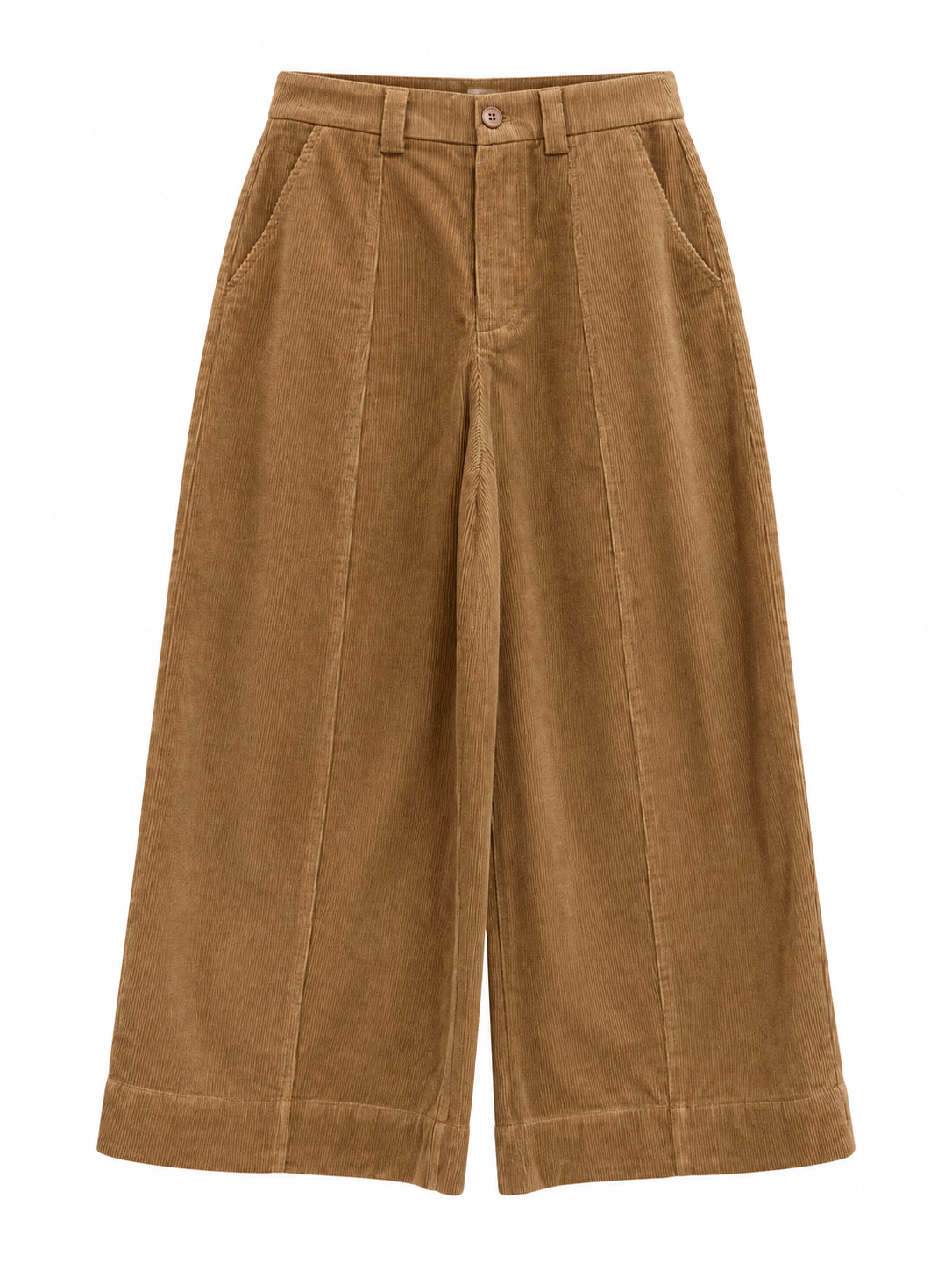 Corduroy Wide-Leg Culotte Pants