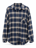 Oversized Blue Plaid Shirt