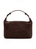 Woven Suede Shoulder Bag