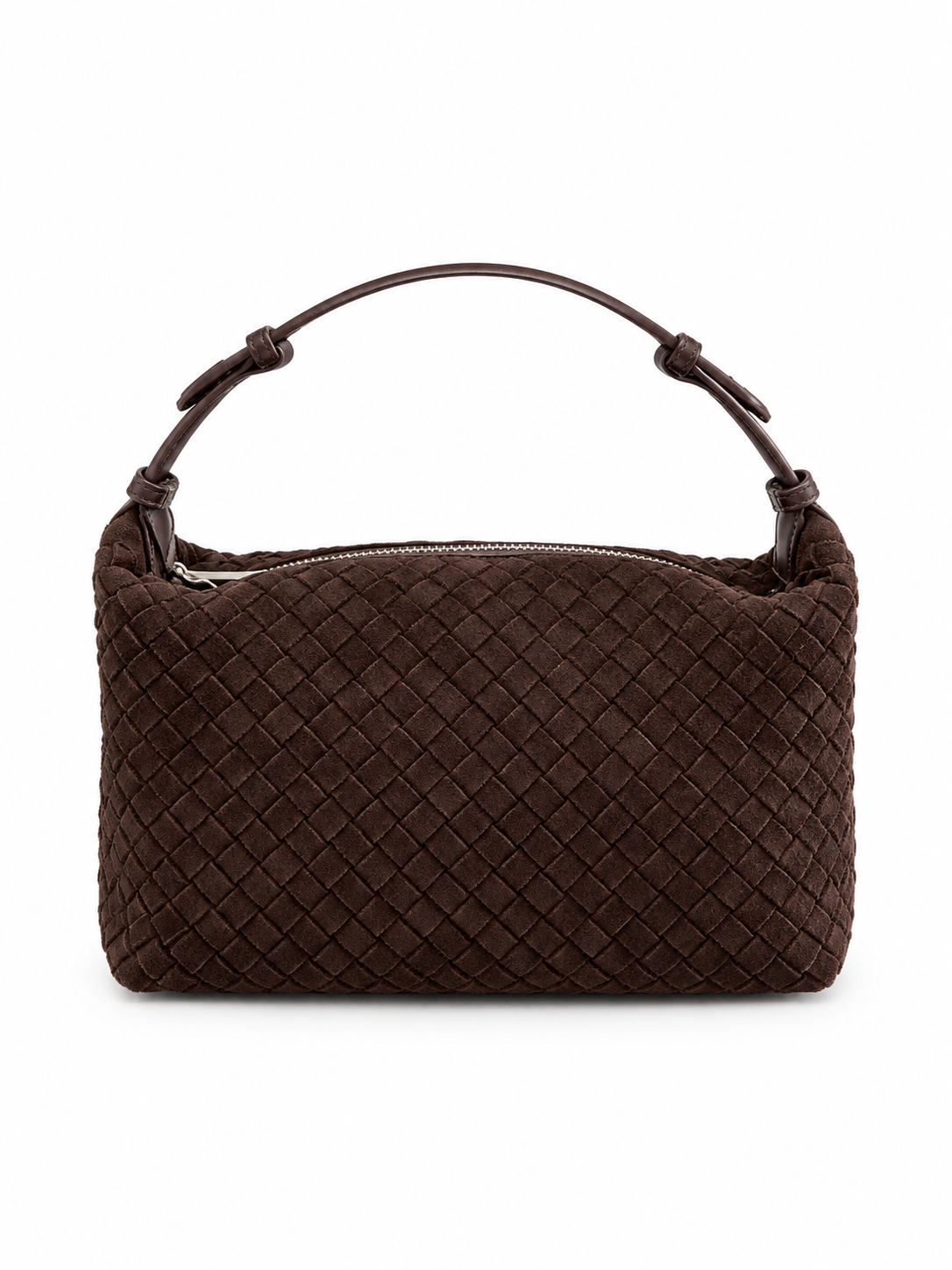 Woven Suede Shoulder Bag