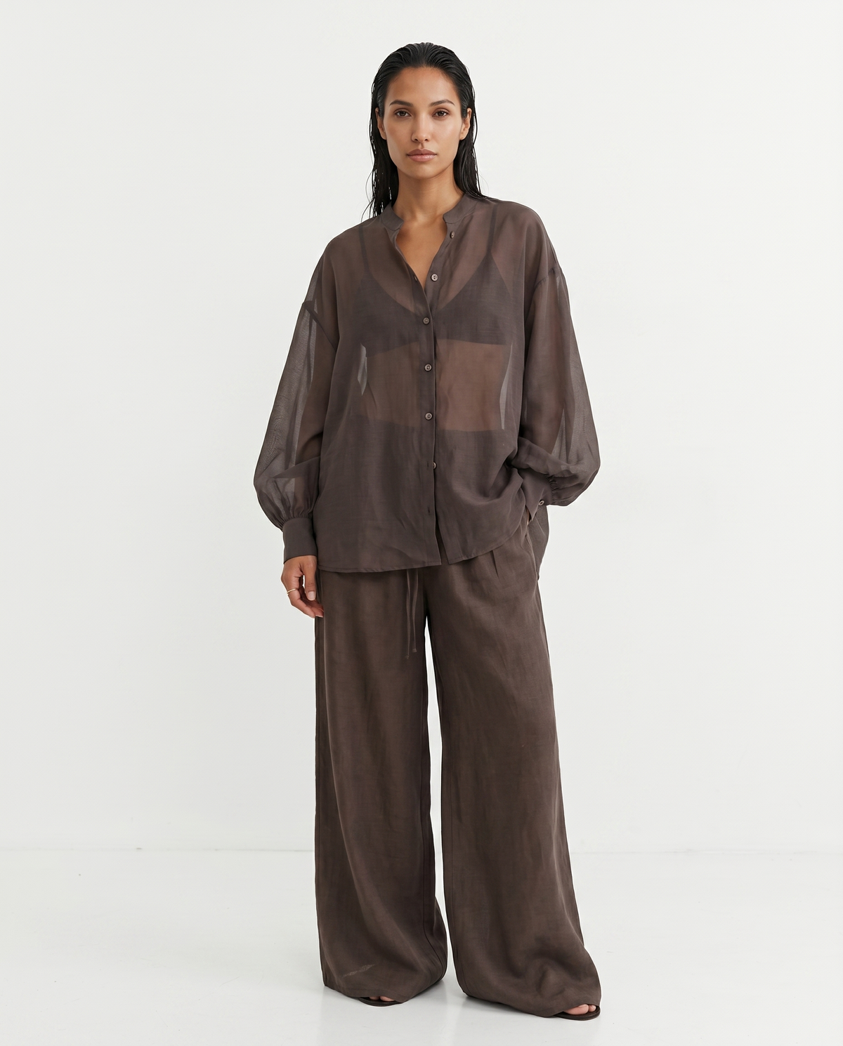 Elegant Tie Front Blouse