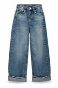 Wide-Leg Jeans with Turn-Up Cuffs